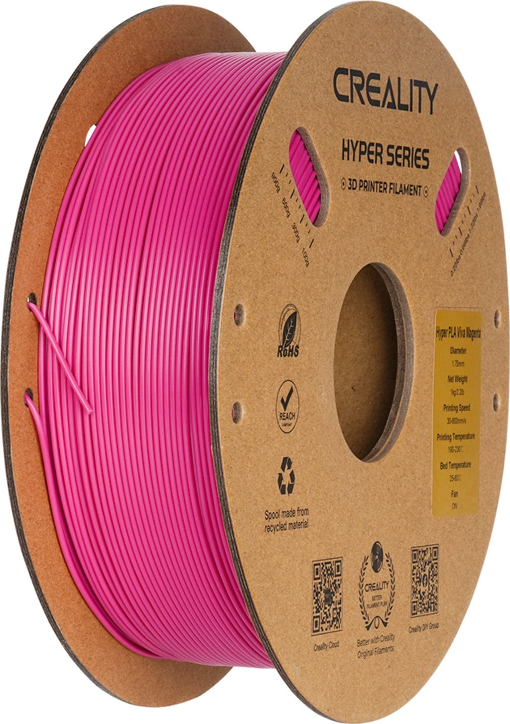 Creality  Hyper PLA Strawberry Red, 1,75 mm / 1000 g     High Speed PLA-Filament für 10x schnelleres Drucken