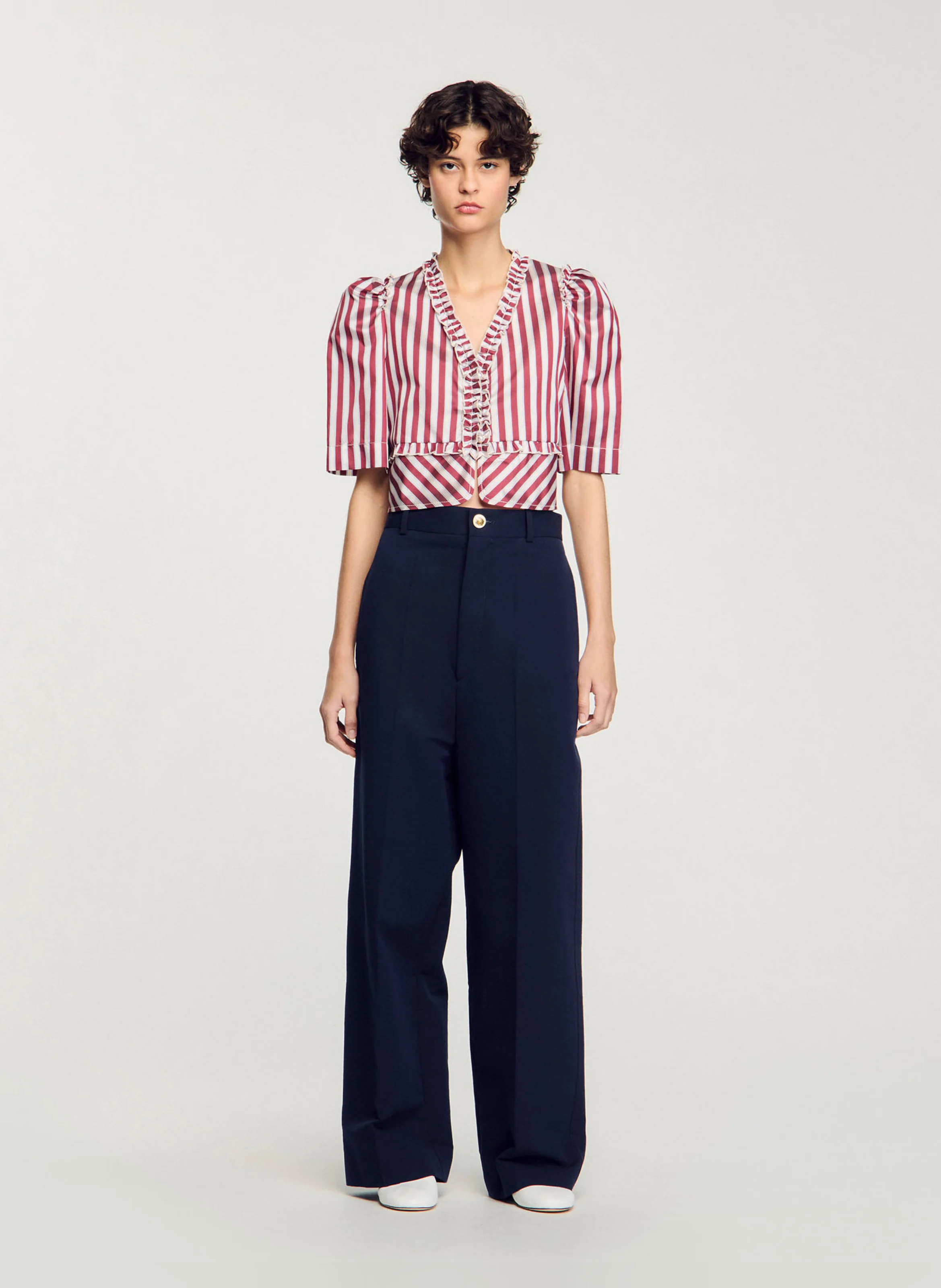 Pantalon de costume en coton mélangé | Bleu
