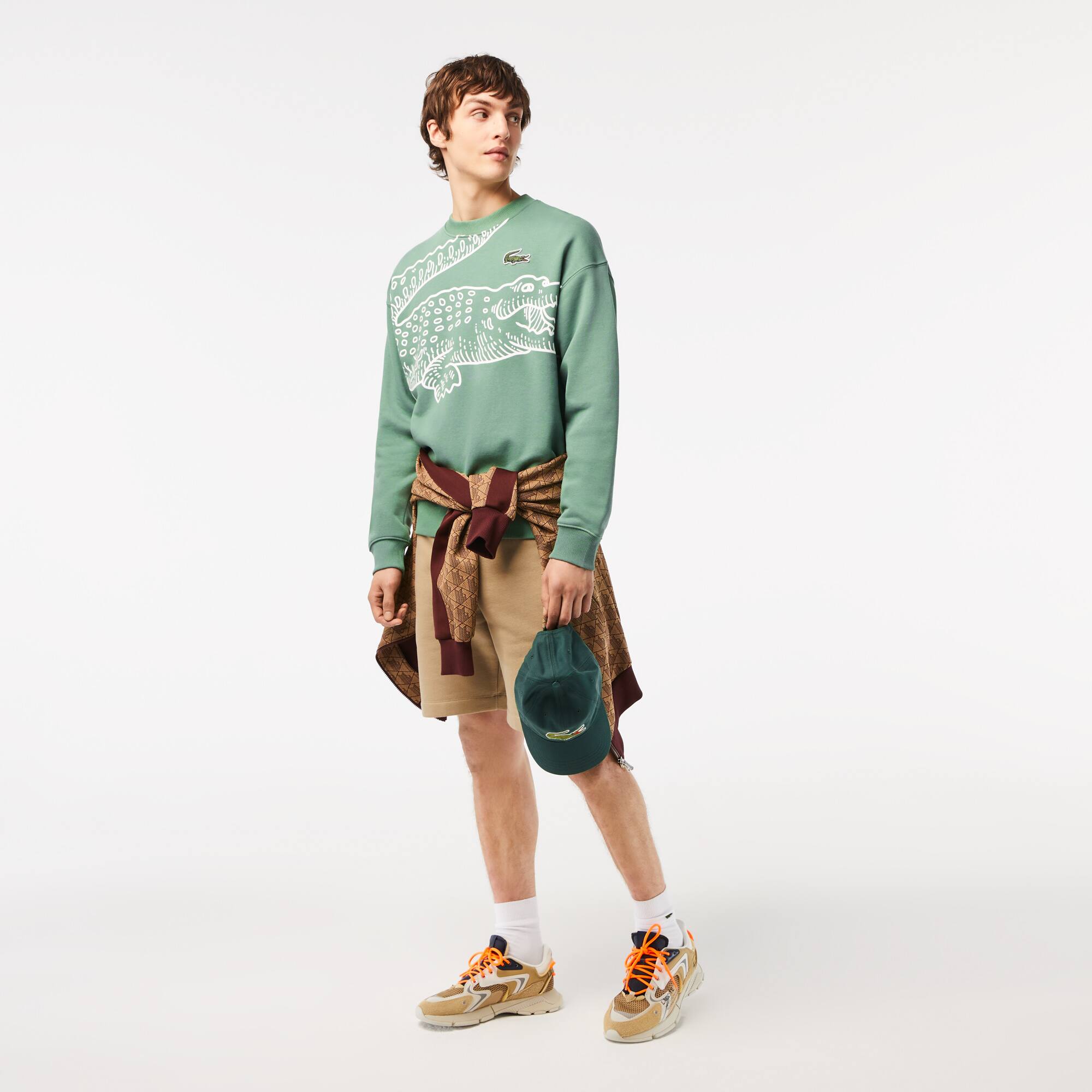 Herren LACOSTE Jogger-Sweatshirt mit Rundhals und Krokodil-Aufdruck Sweatshirts - Grün - Lacoste - Herren