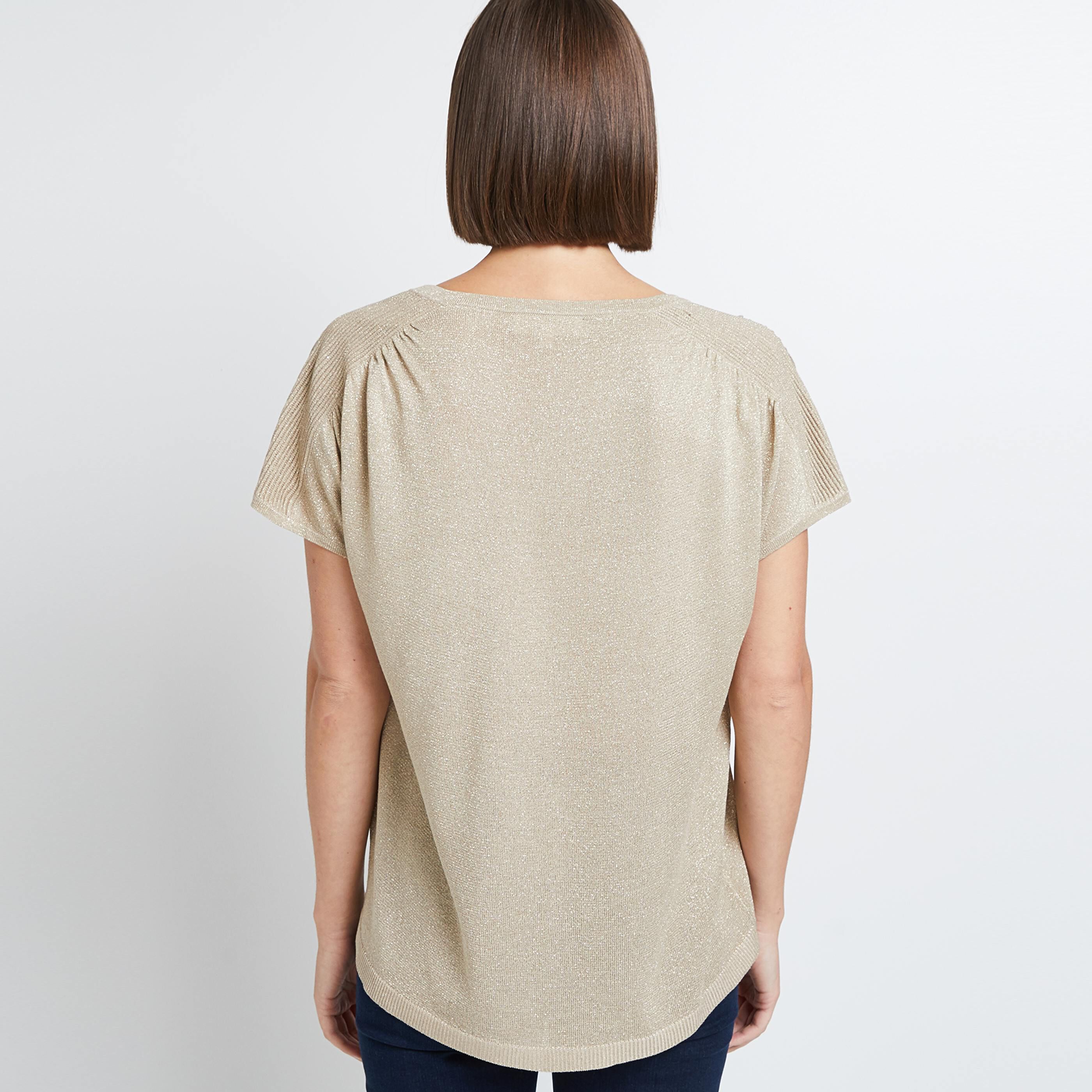 Pull manches courtes femme - BEIGE