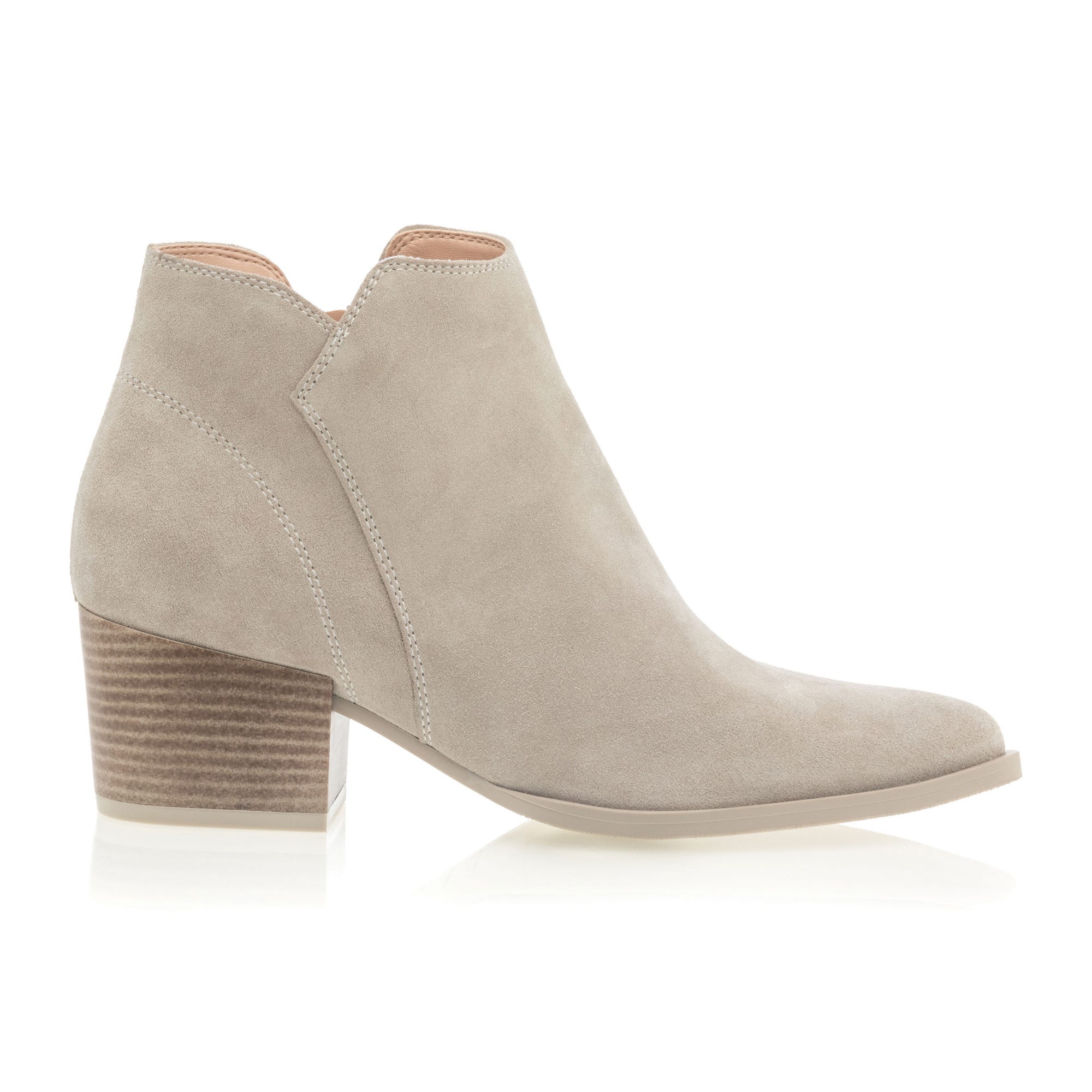 Bottines à talon Femme en cuir beige