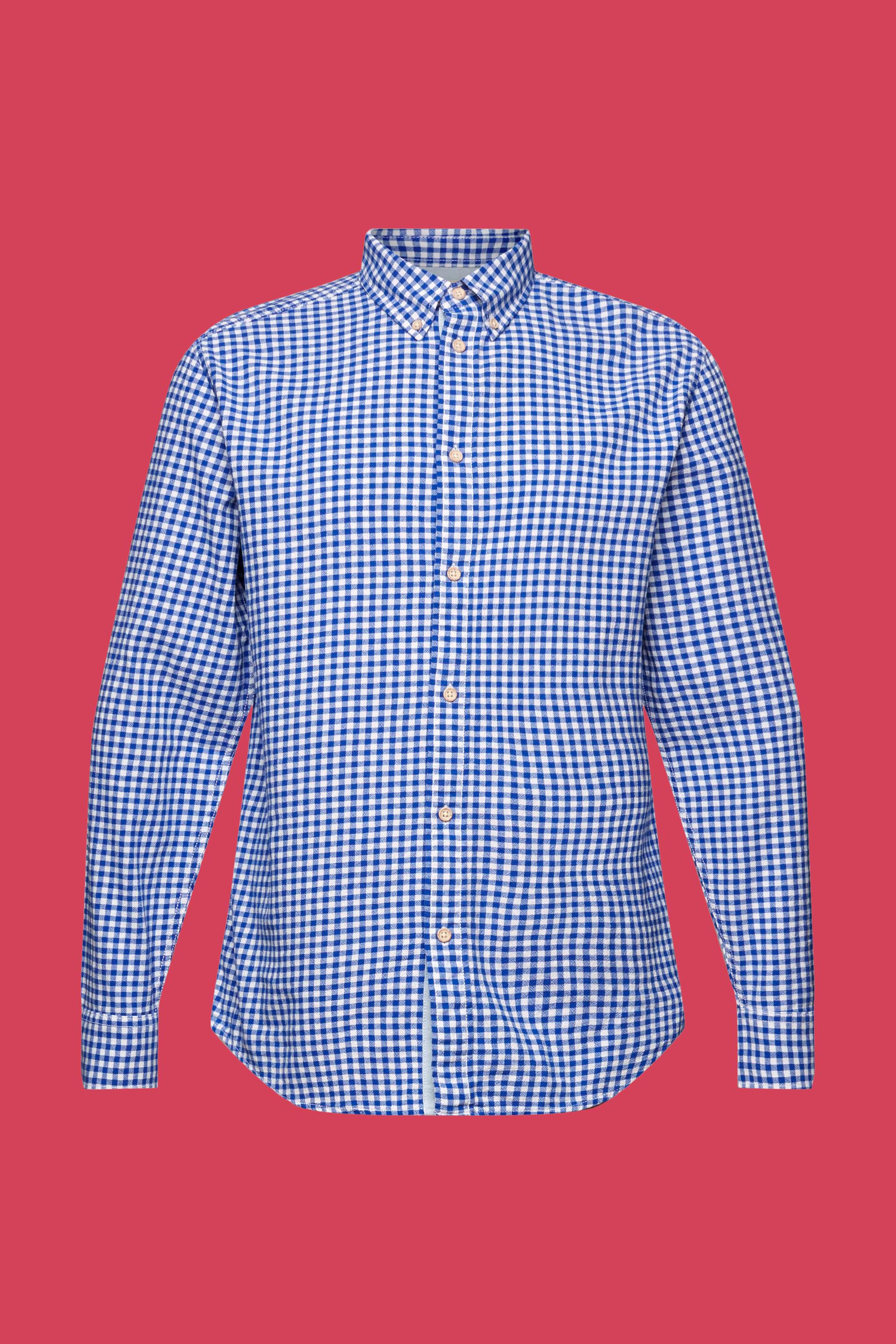 Chemise à col boutonné animée de carreaux vichy, 100 % coton