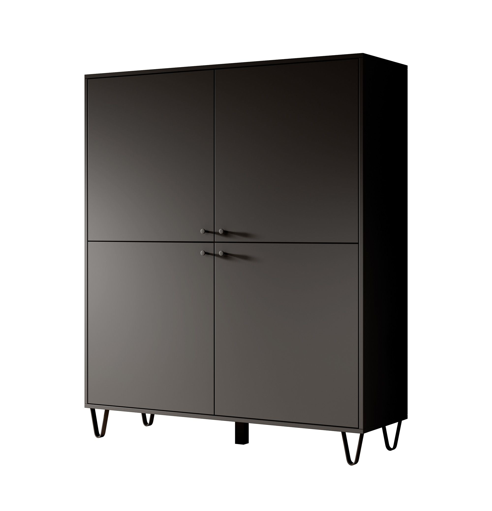 Apula - Dressoir - Antraciet - 124x40x135 cm