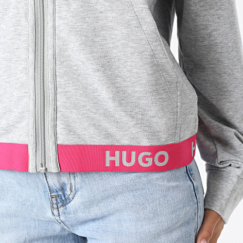 Sweat Capuche Zippé Femme Sporty Logo 50490599 Gris Chiné