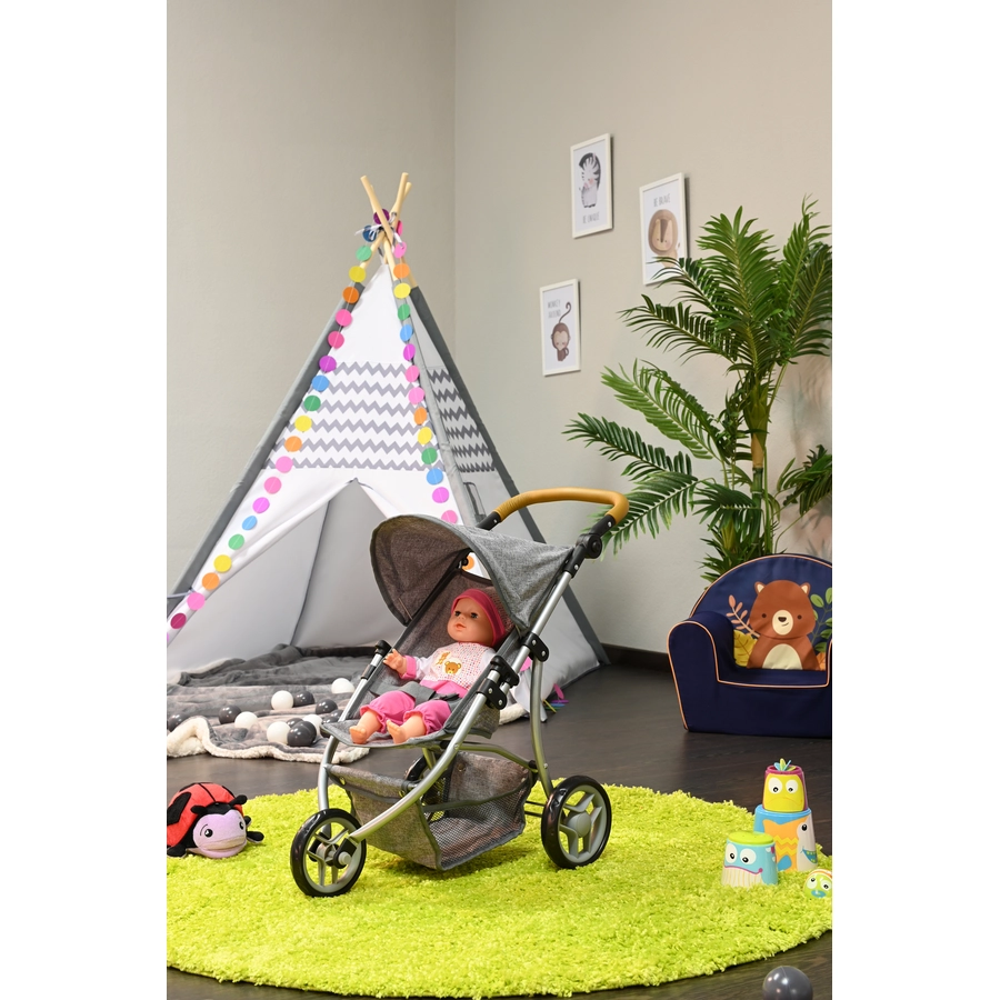 knorr toys® Puppenbuggy Jogger Lio - stone brown grau