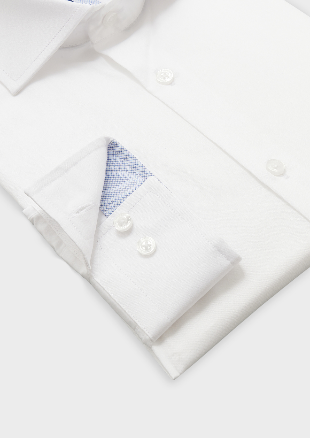 Chemise habillée Slim en satin de coton uni blanc