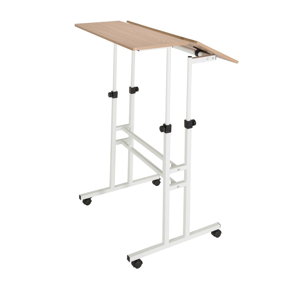 Stehschreibtisch WORKSTATION I Melaminharzbeschichtete Spanplatte, Gestell pulverbeschichteter Stahl hjh OFFICE