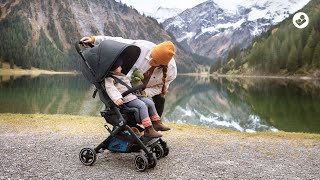 Lara² 0 - 4 Y   0 - 22 kg    Äußerst kompakt und federleicht |    Gepolsterter und atmungsaktiver Sitz |    Zwei Einkaufskörbe |    Kompatibel mit Baby-Autositzen  |