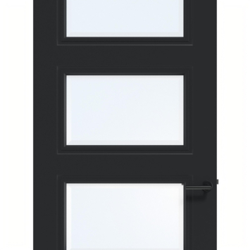 Arne & Bodil binnendeur ABT308 blank facetglas - diep zwart afgelakt