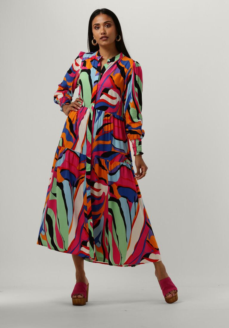 Y.A.S. fuchsia y.a.s. midi jurk yasalira ls long shirt dress s. noos