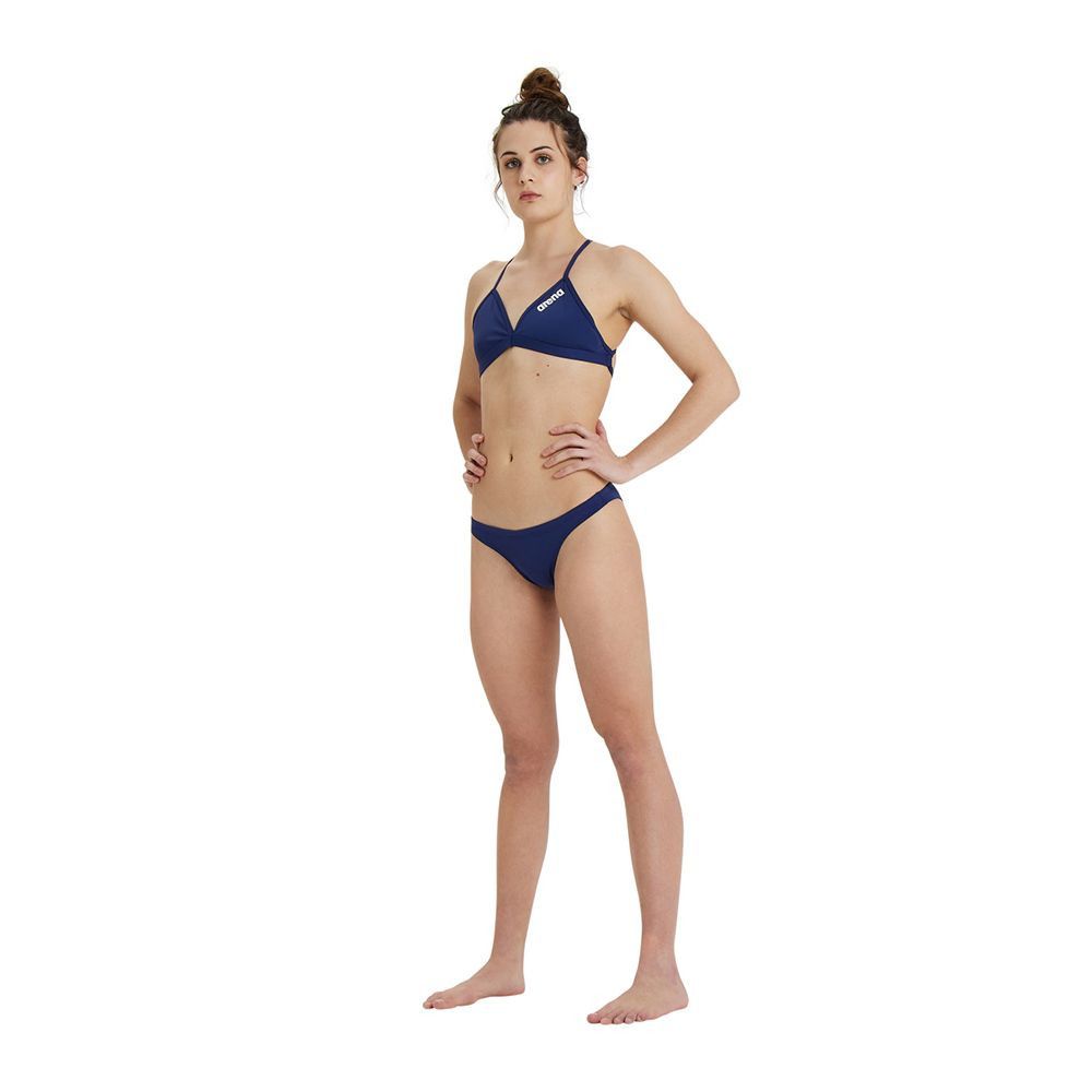 Arena TEAM TIE BACK SOLID - Haut de bikkini Femme navy/white