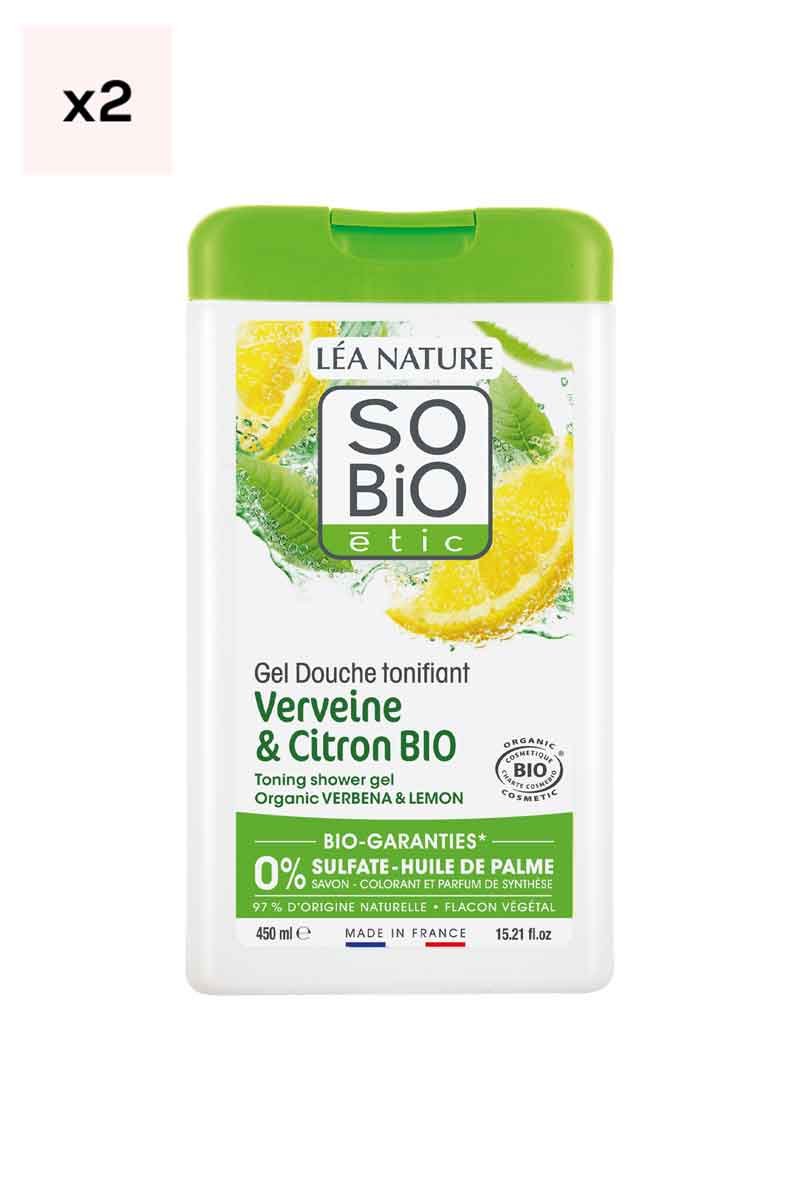 Gels douche bio tonifiants - Verveine & Citron - 2 x 450 ml
