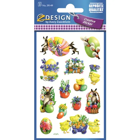 Avery Zweckform Z-Design 39149 Oster Sticker, Osterhasen, 3 Bogen/39 Sticker