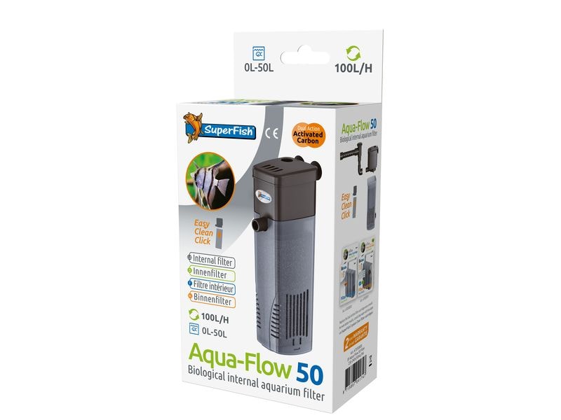 SuperFish Aquaflow 50 Filter Praktischer Innenfilter für Tropen- und Kaltwasseraquarien