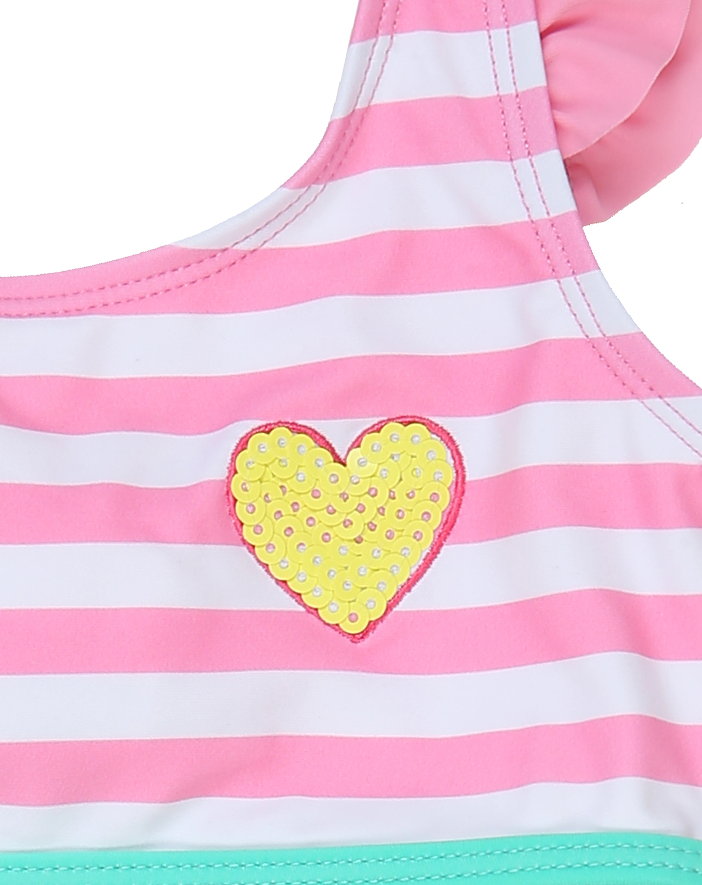 Bikini HERZ gestreift in pink/weiß