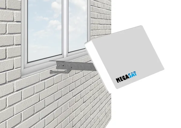 Megasat D4, 10,7 - 12,75 GHz, 1100 - 2150 MHz, 950 - 1950 MHz, 33 dBi, Horisontal/vertikal polarisering, Hvid