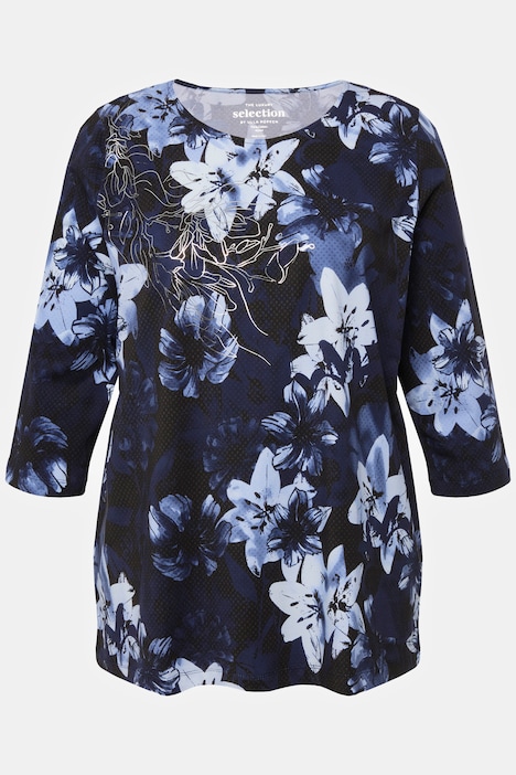Shirt, Pima Cotton, A-Linie, Rundhals, 3/4-Arm