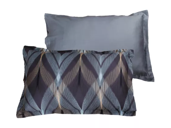 Lot de 2 Taies d'oreiller satin de coton imprimé La mer