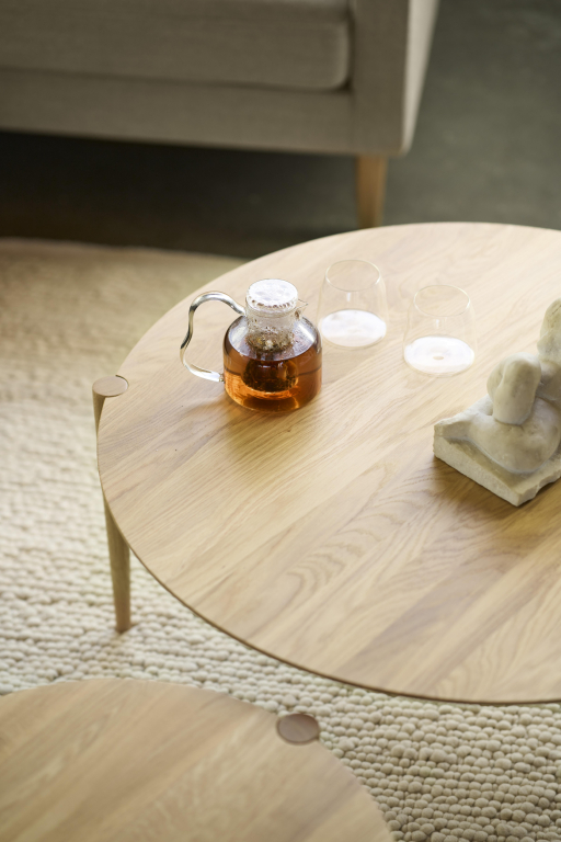 FDB Møbler D102 salontafel Ø70 eiken zwart