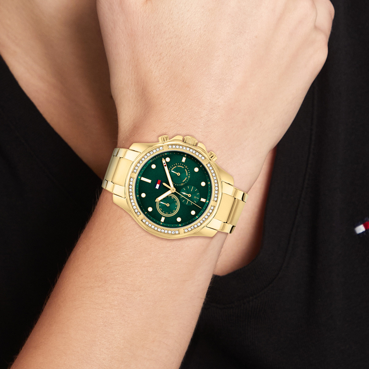 Montre TOMMY HILFIGER Brooklyn femme bracelet acier doré jaune