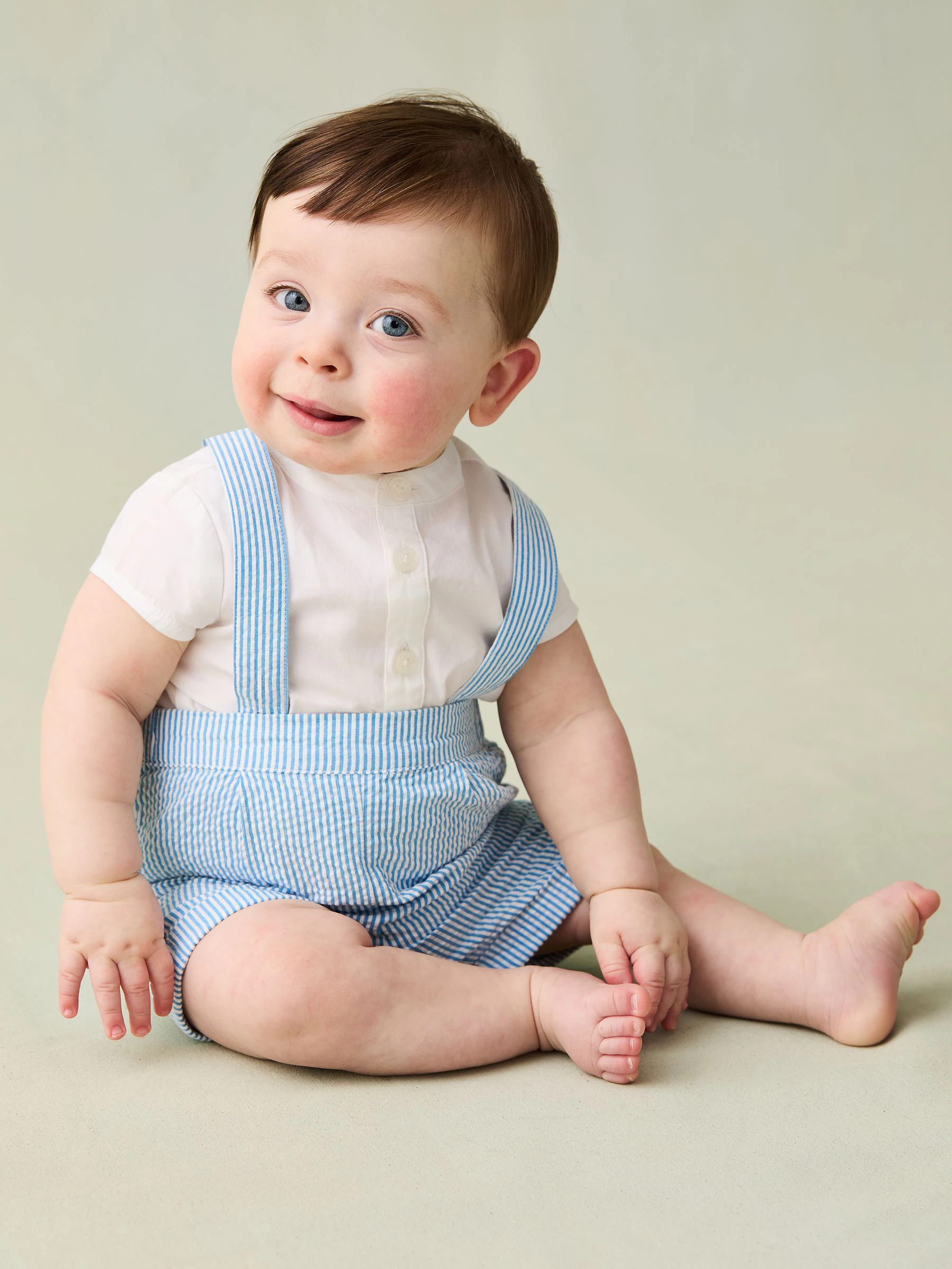 JoJo Maman Bébé 2 Piece Grandad Shirt & Shorts Set