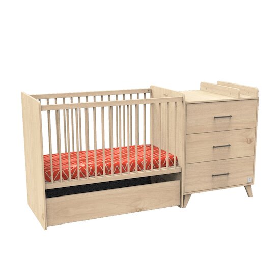 Arty lit combiné évolutif   Chêne suave        60 x 120 cm   de               Sauthon Baby's Sweet Home