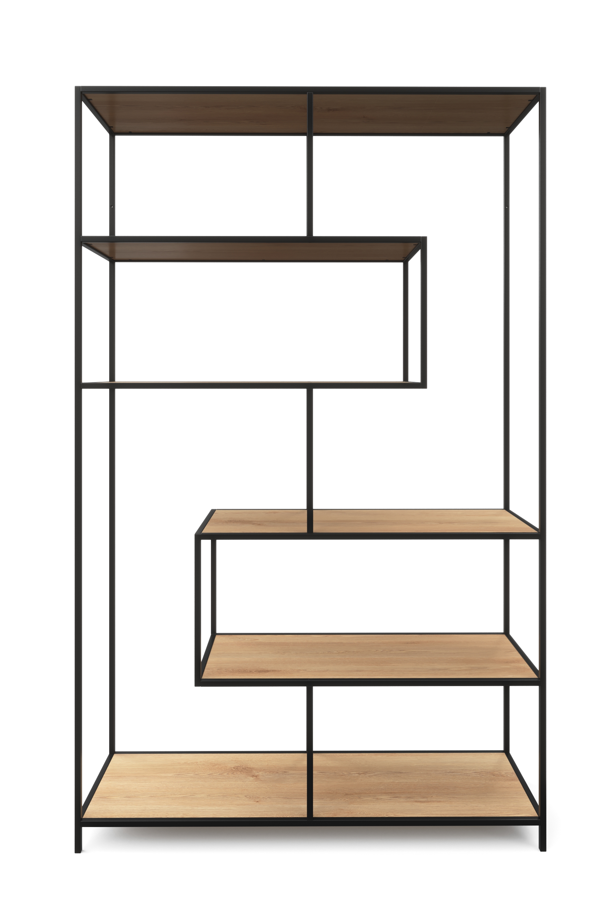 Bücherregal SEAFORD 117 x 185 cm braun/schwarz