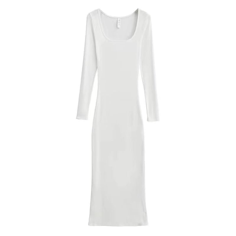 Bazer - Maxi-jurk met lange mouwen en ronde hals