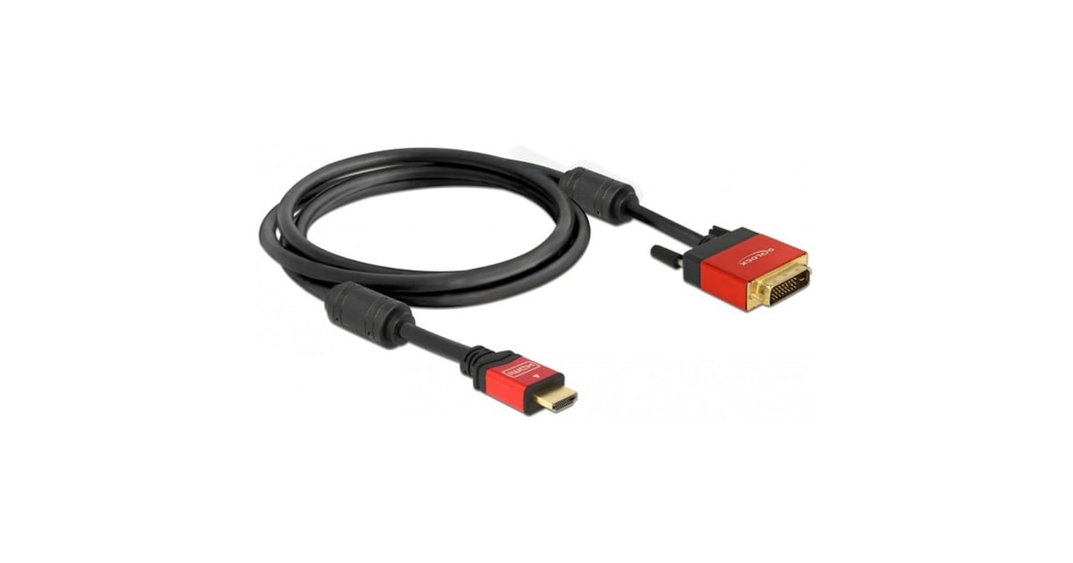 DeLOCKHigh Speed HDMI A (male) > DVI (male) adapter  (Zwart, 2 meter)