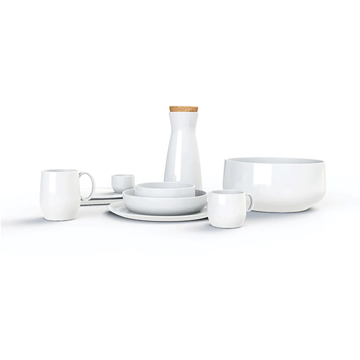 Yaka Blanc - Assiette salade et pâtes 20 cm (lot de 6) Médard de Nobla