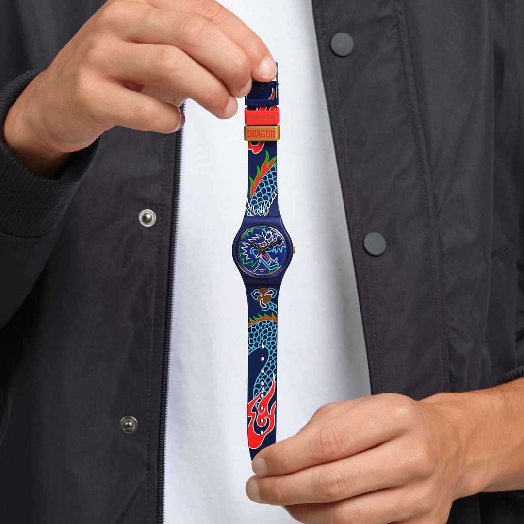 Swatch Original 34 Biosourced Dragon in Waves