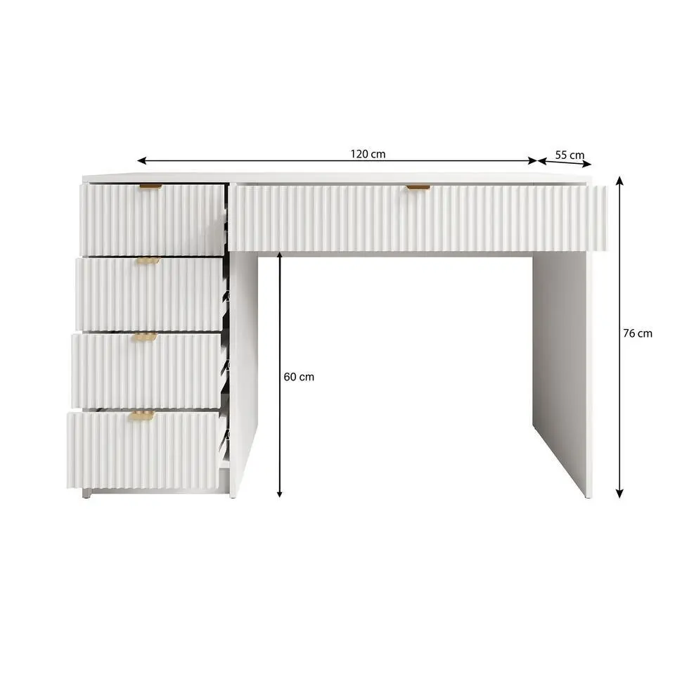 Meubella - Bureau Tavares - Zwart - 120 cm