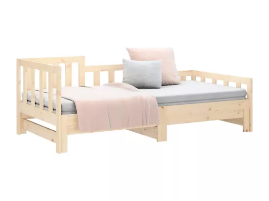 Lit coulissant sans matelas 2x(80x200) cm Bois de pin massif