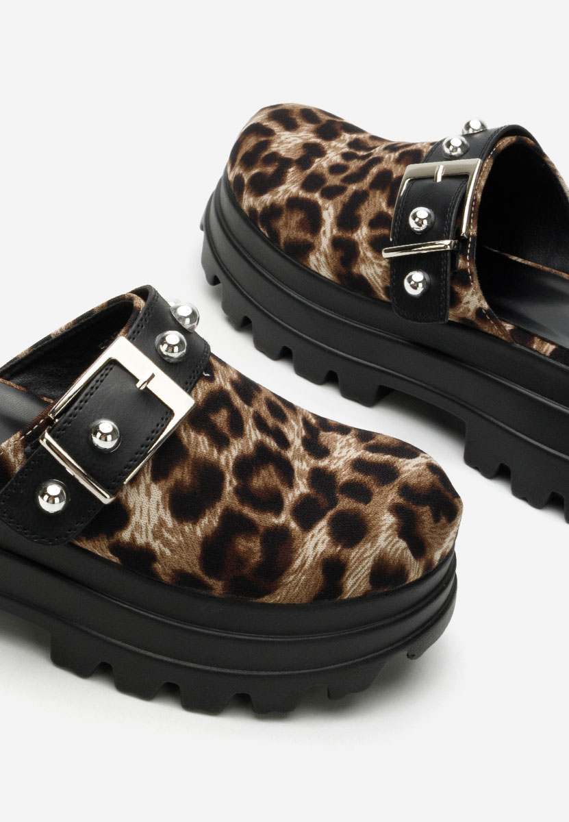 Sabots pour femme à plateforme leopard Abenya V2