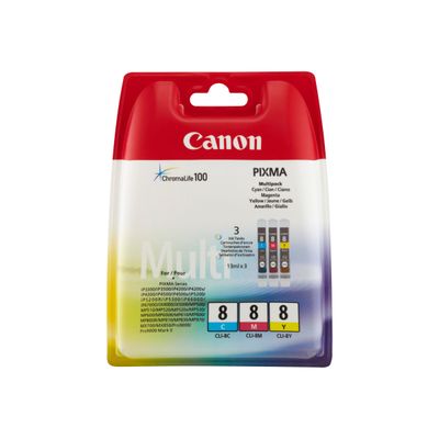 Canon CLI-8 - Pack de 3 - cyan, magenta, jaune - cartouche d'encre originale