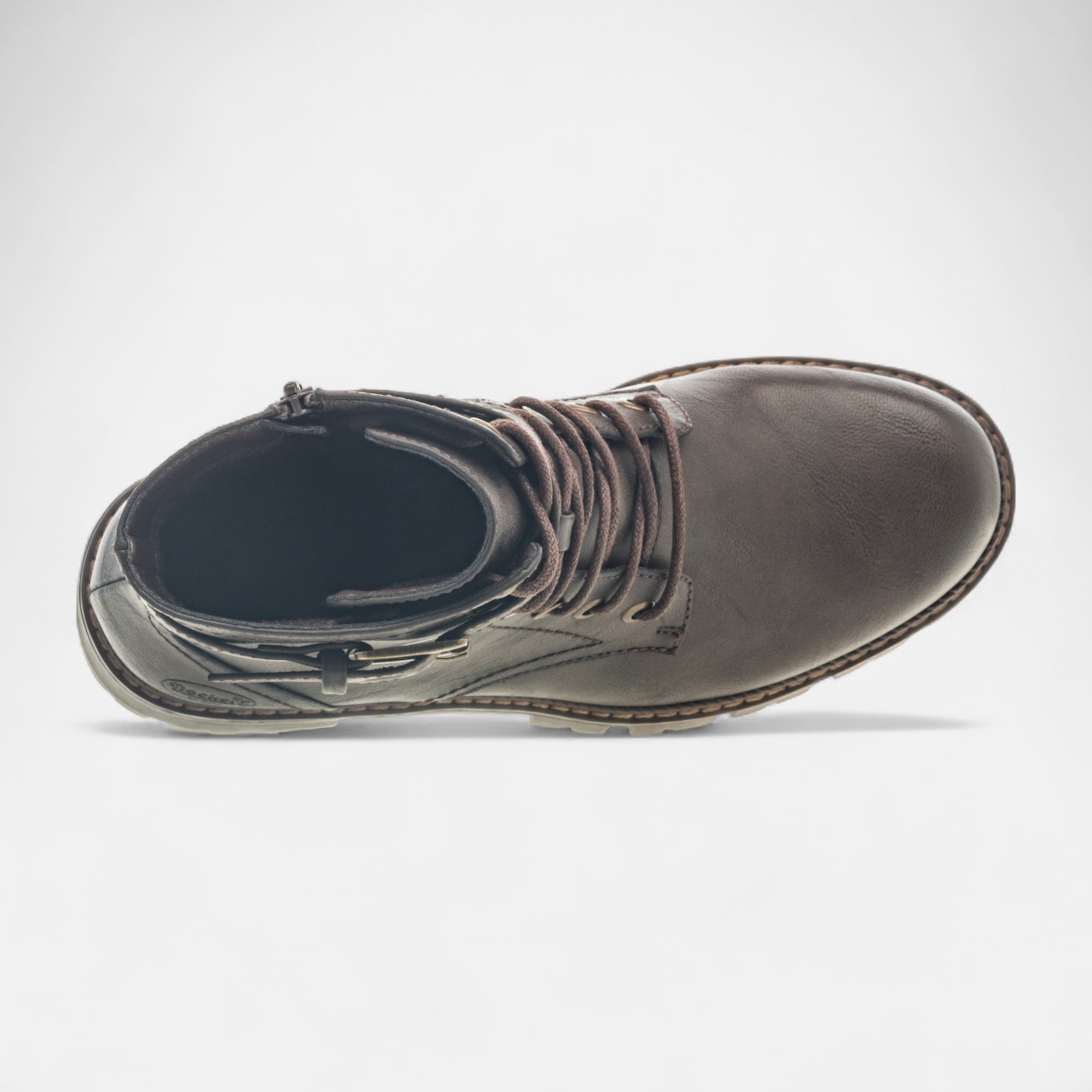 Bottines à lacets à talon Femme marron