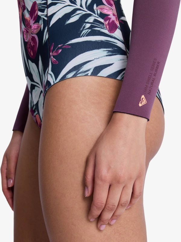 1mm Swell Natural Springsuit manches longues front zip Violet Femme