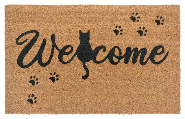 HANSE Home Fussmatte »Mix Mats  Kokos Cat Paws Welcome, Türmatte« rechteckig 15 mm Höhe Kokos, Schmutzfangmatte, Outdoor, Rutschfest, Innen, Kokosmatte, Flur