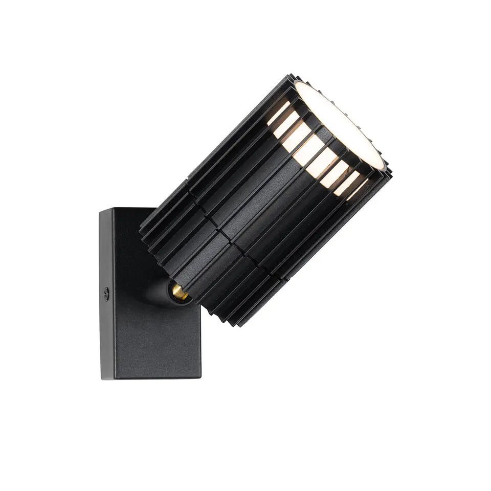Qazqa plafondlampen buiten boris zwart gu10