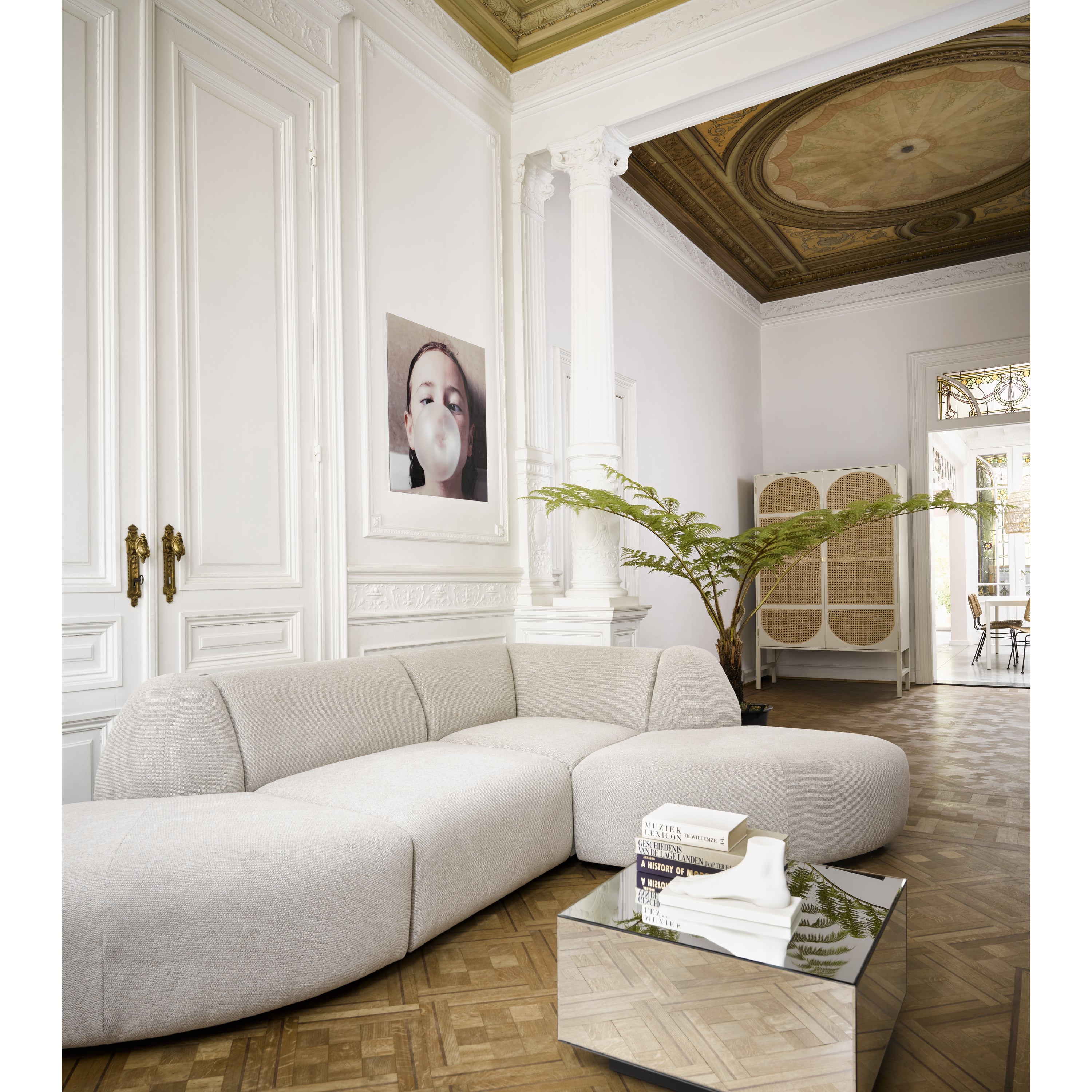 HKliving Jax Bank Element - Middenstuk - Geweven Stof - Naturel Melange