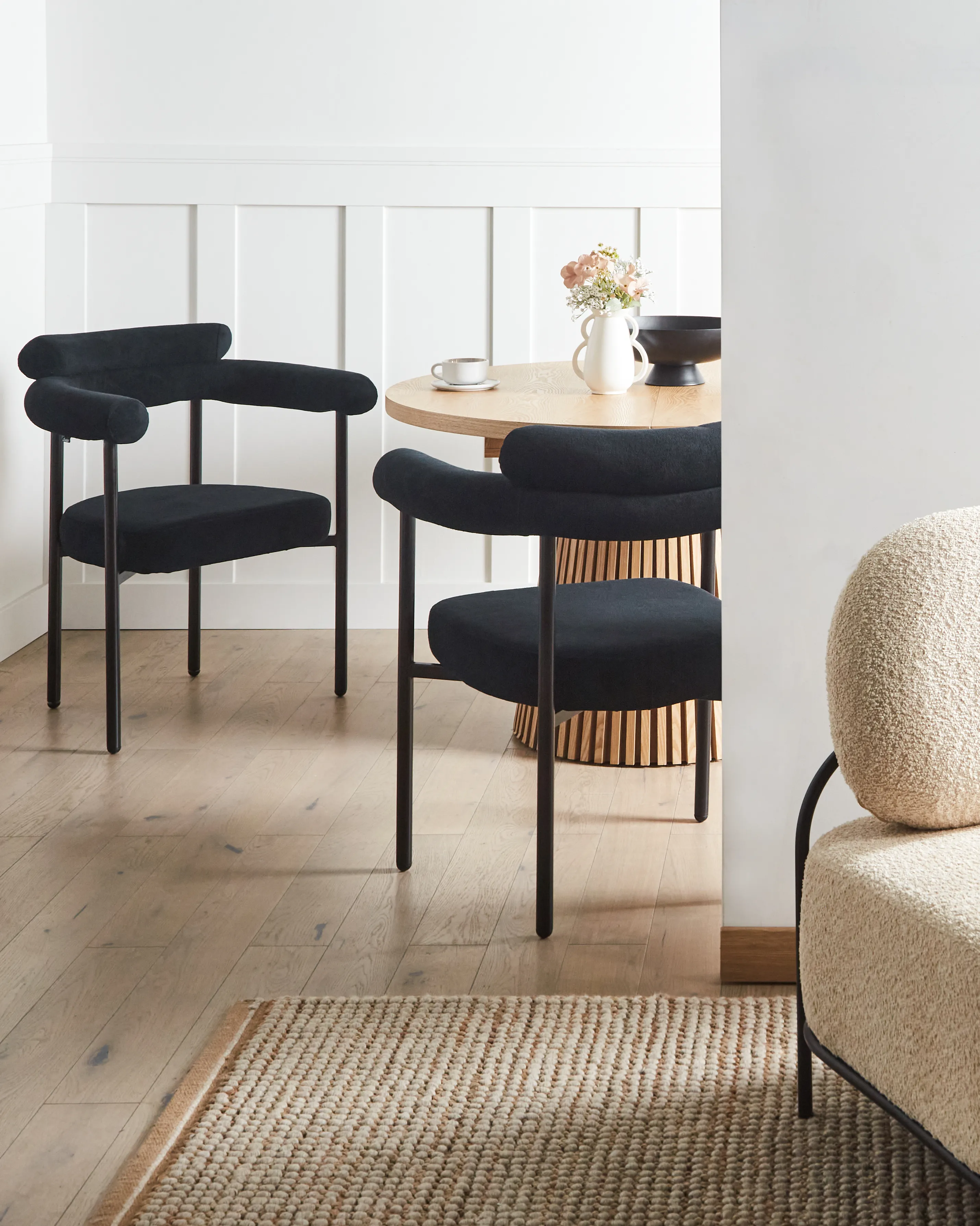 Set van 2 eetkamerstoelen LYNEY Stof Zwart