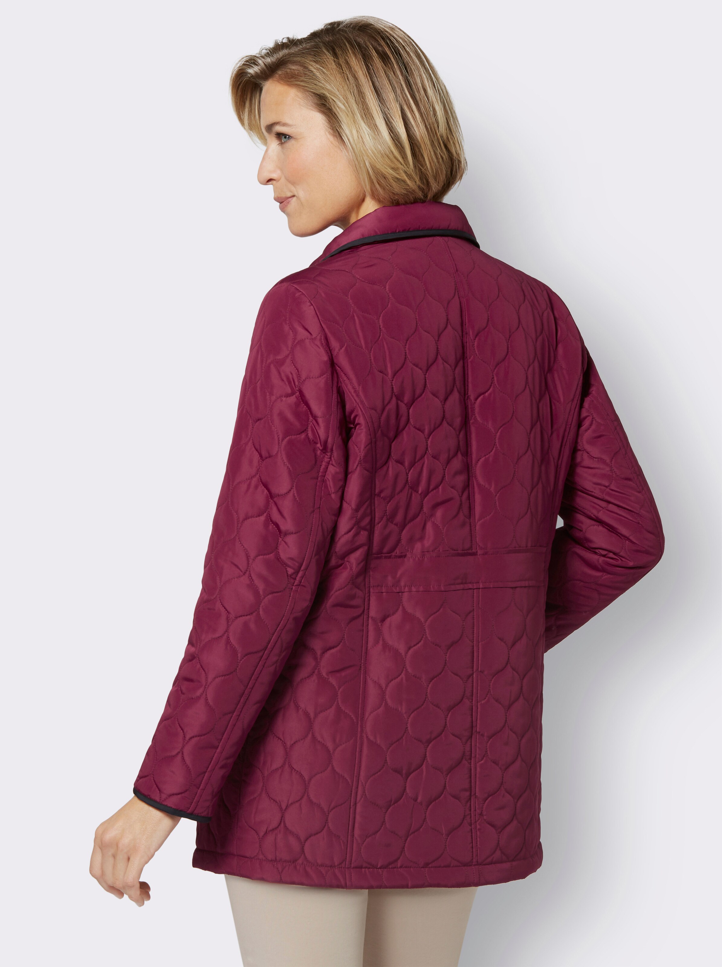 Steppjacke mit verdecktem Reißverschluss