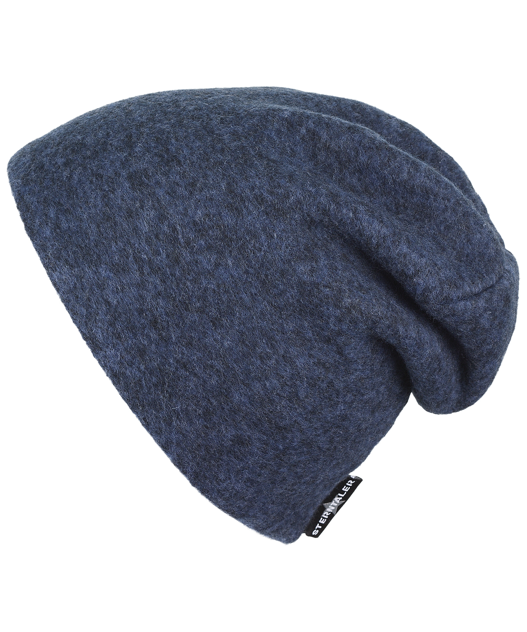 Wende-Beanie RINGELCHEN in tintenblau melange