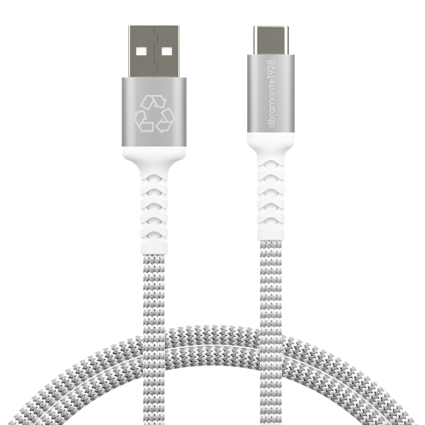 Dbramante1928 - Re-Charge Pro Flettet Kabel - USB-A til USB-C, 1,2m - Hvid