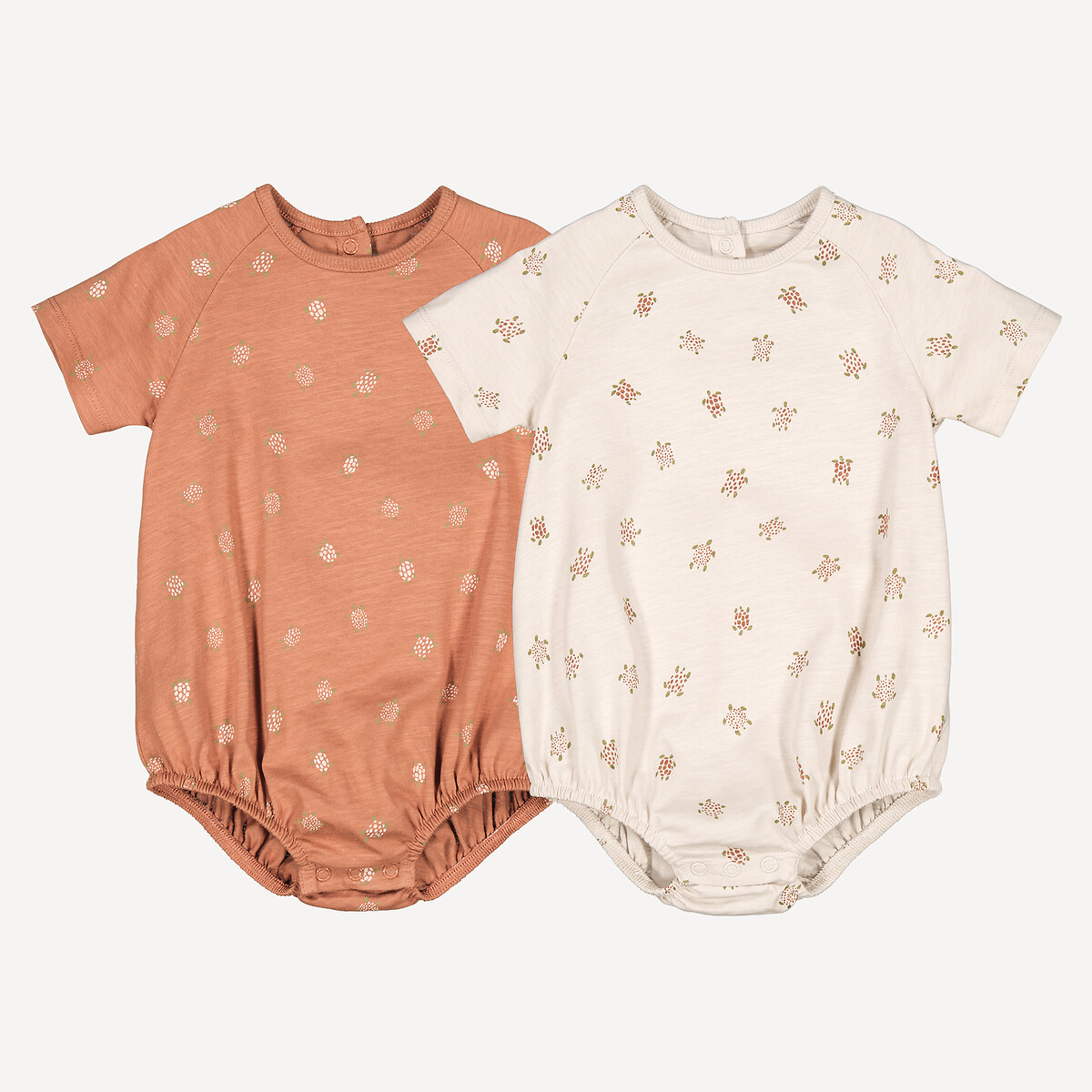 COLEÇÃO LA REDOUTE<br>Conjunto de 2 macacões, estampa de tartaruga