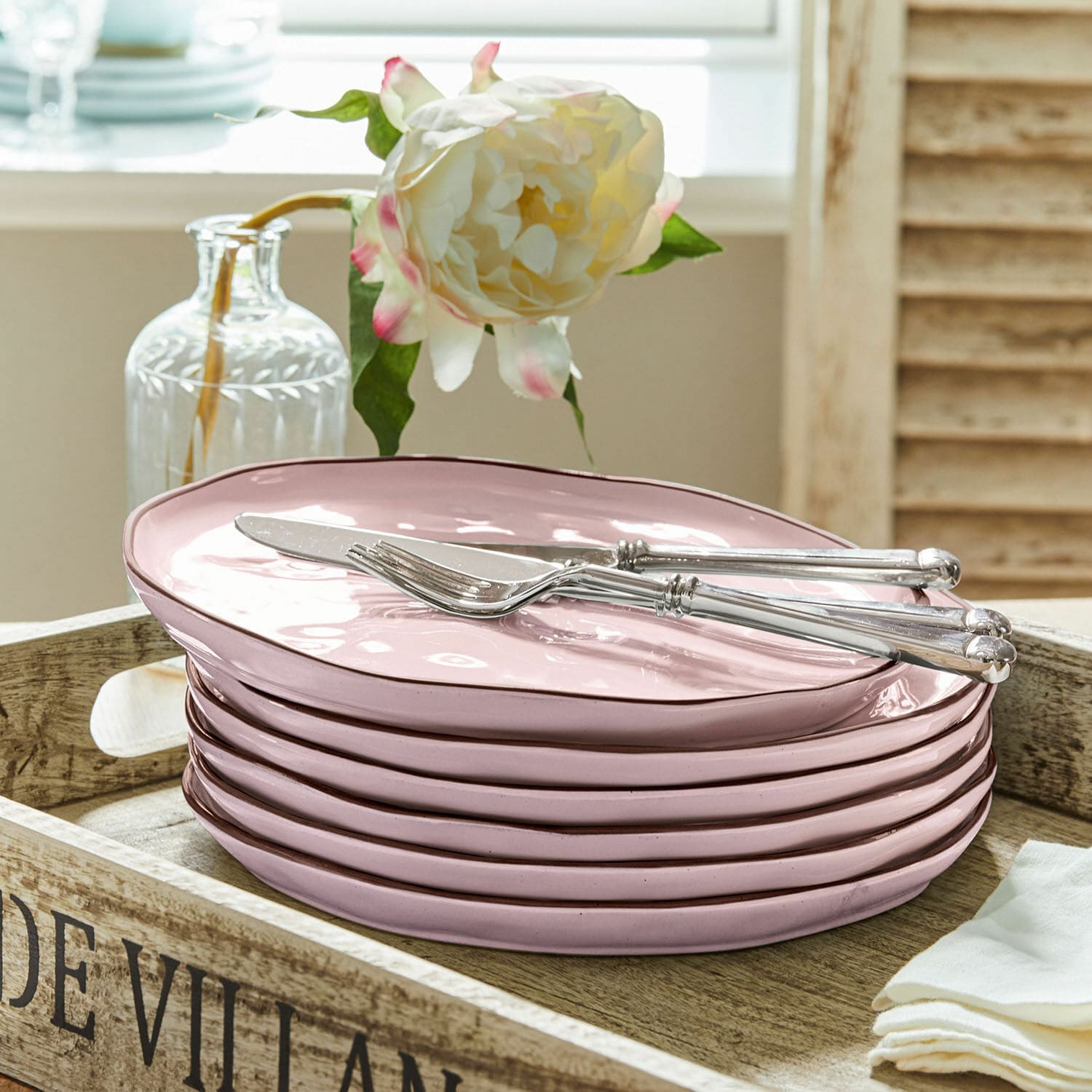 Teller 6er Set Biarré rosa