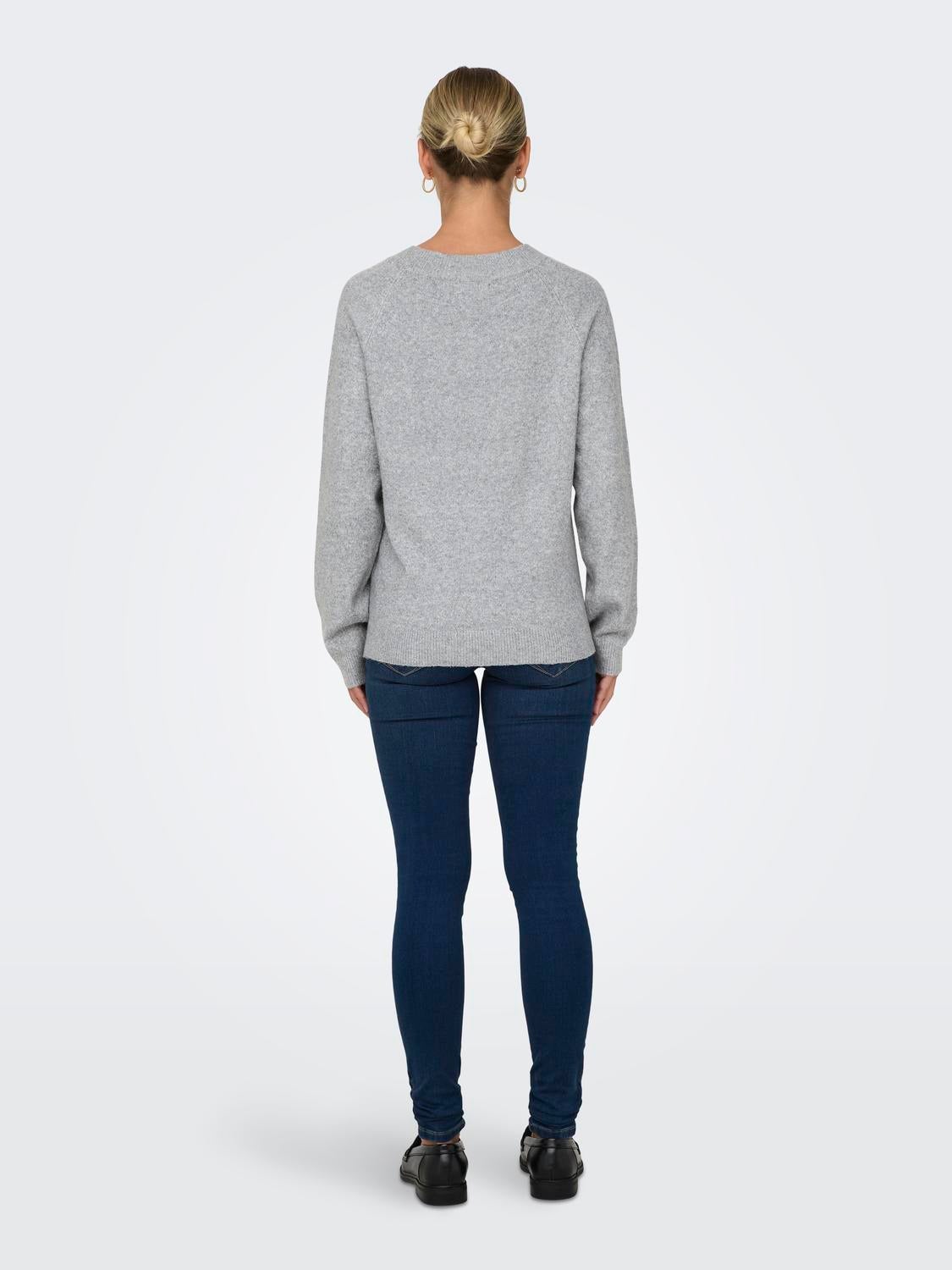 ONLRICA Strickpullover Light Grey Melange