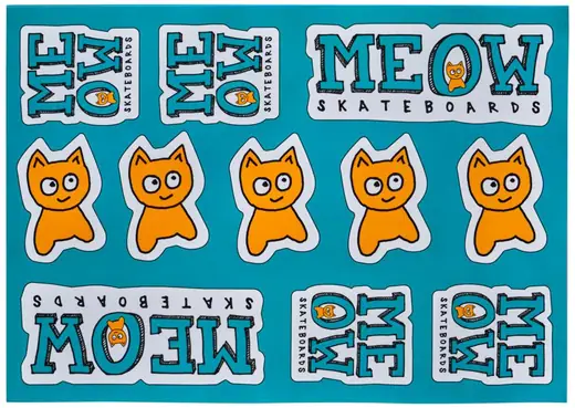 Meow Logo Klistermærkeark - Skateboards | SkatePro