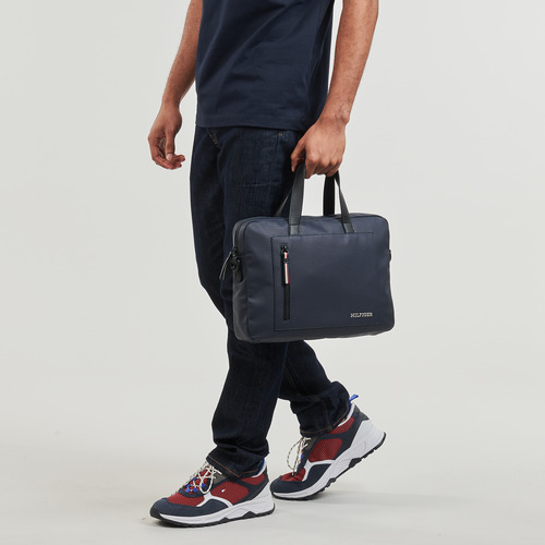 Tommy Hilfiger - TH PIQUE SLIM COMPUTER BAG - Marine