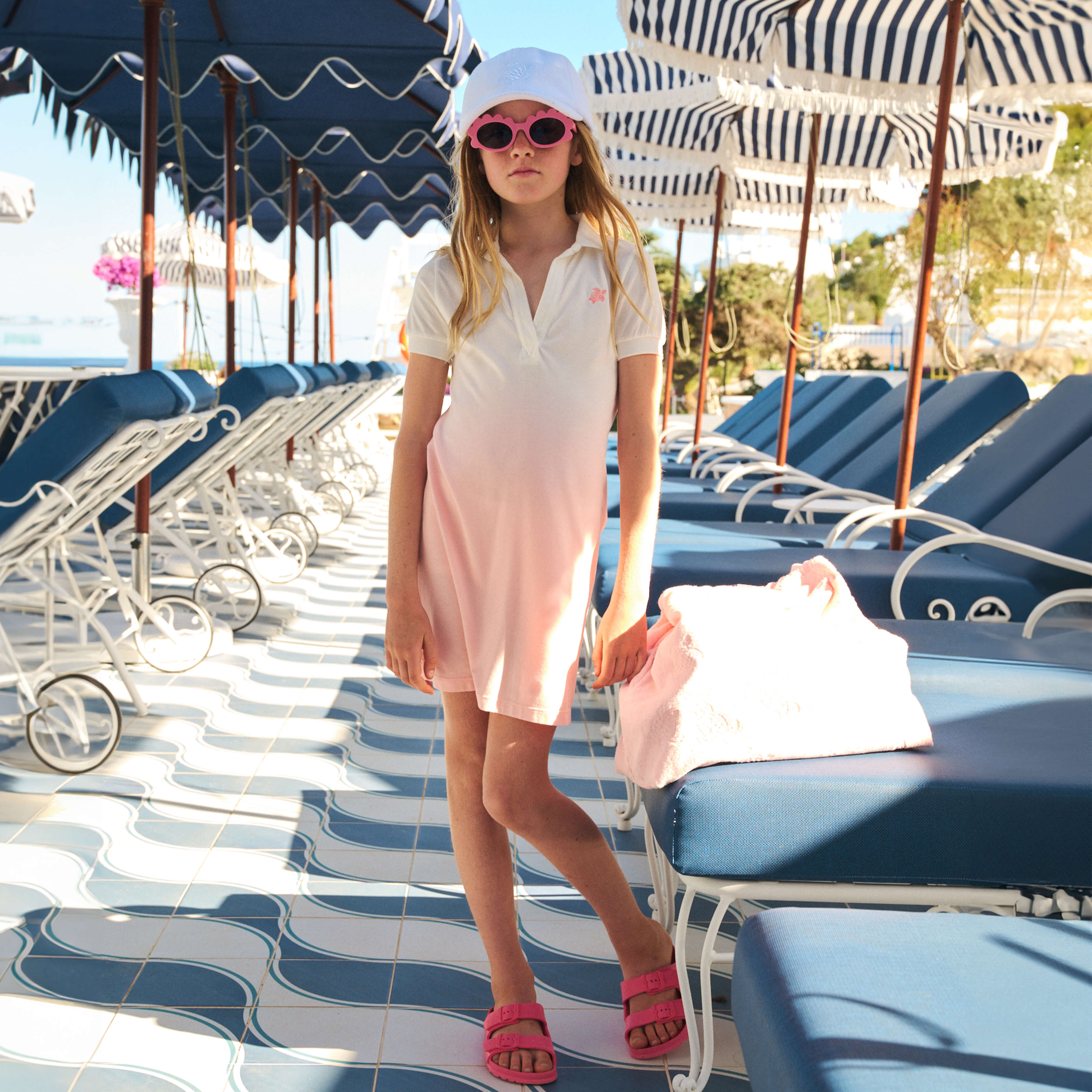 Robe Polo en coton et lyocell Tye and Dye fille
